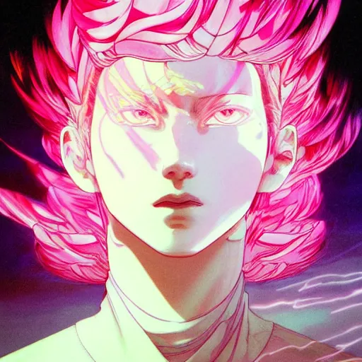 Prompt: prompt : pink lightning portrait soft light painted by james jean and katsuhiro otomo and erik jones, inspired by evangeleon anime, smooth face feature, intricate oil painting, high detail illustration, sharp high detail, manga and anime 1 9 9 9