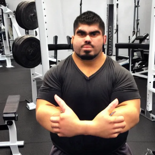 Prompt: the bloat lord gym powerlifter greek you have to live it!