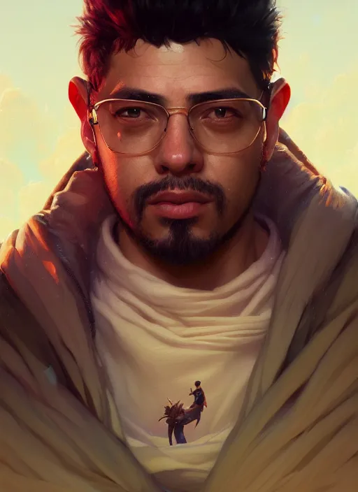 Image similar to highly detailed portrait of luis nazario de lima, stephen bliss, unreal engine, fantasy art by greg rutkowski, loish, rhads, and lois van baarle, ilya kuvshinov, rossdraws, tom bagshaw, alphonse mucha, global illumination, detailed and intricate environment