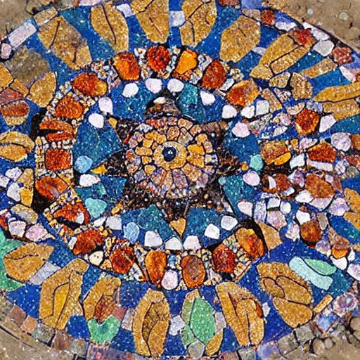 Image similar to beautiful detailed colorful emma stone in zeugma mosaic, many small stones, extreme detail