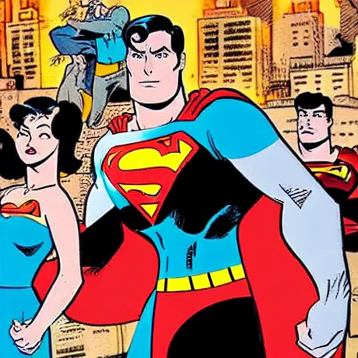 Image similar to superman illustrated by darwyn cooke