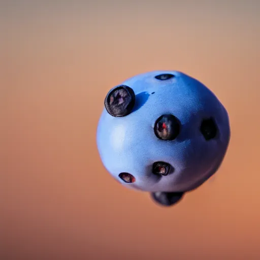 Prompt: a spherical blueberry dragon, photo, 8k