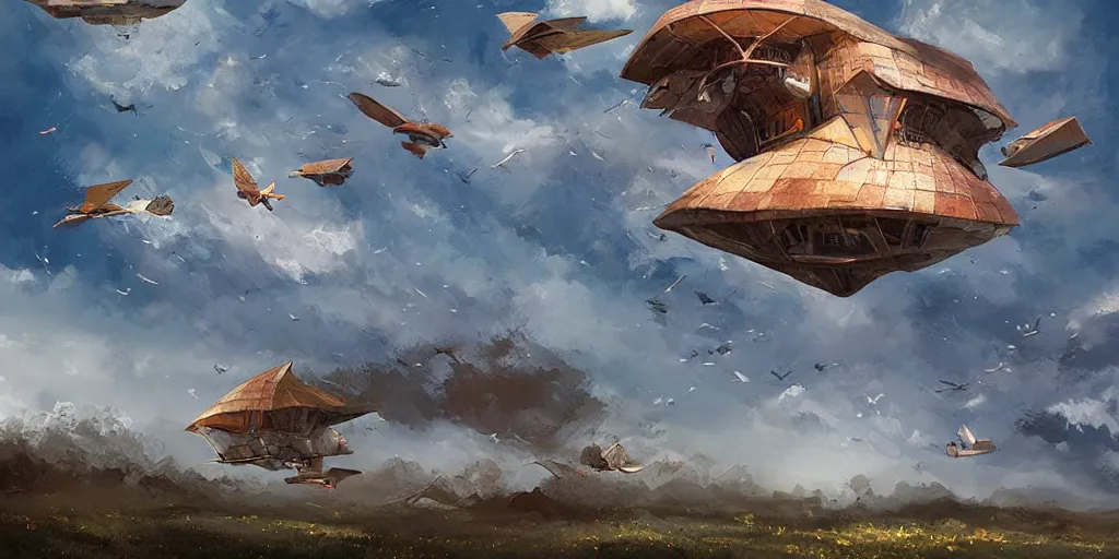 Image similar to flying house by james paick