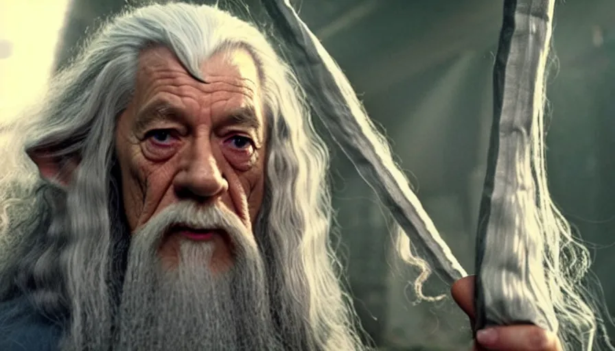 Prompt: still of gandalf in the movie'' kung pow 2'' ( 2 0 2 6 )