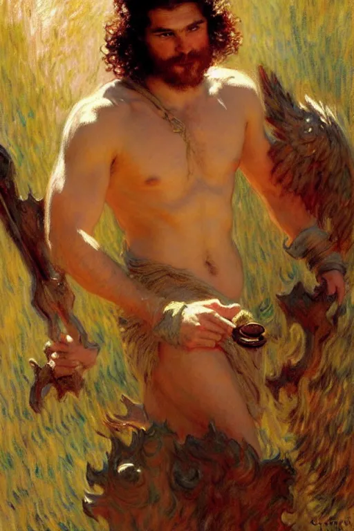 Prompt: attractive male, kawaii, game of thrones, painting by, gaston bussiere, craig mullins, j. c. leyendecker, claude monet