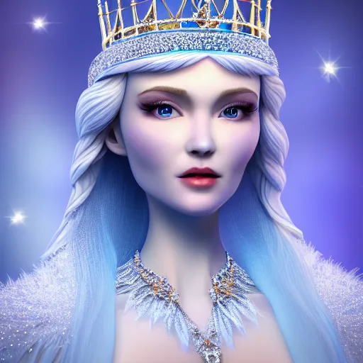 Image similar to photo of a real-life very beautiful! ice queen, highly detailed, 4k,