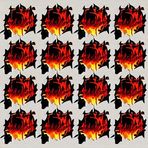 Prompt: fire sprite sheet