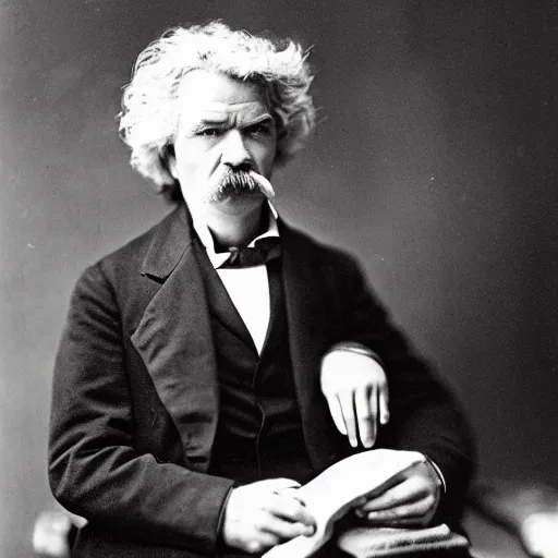 Image similar to Mark Twain with a TsingTao beer