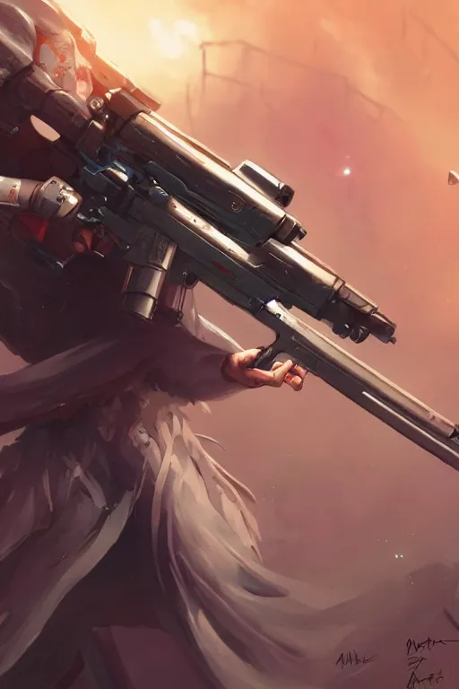 Prompt: Magical Blackhole Rifle, Professional Illustration by ArtGerm and Peter Mohrbacher, weapon design, ultra detailed, cinematic lighting