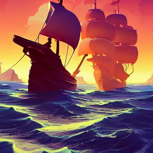 Prompt: painting treasure on sea of thieves game smooth median photoshop filter cutout vector, behance hd by jesper ejsing, by rhads, makoto shinkai and lois van baarle, ilya kuvshinov, rossdraws global illumination