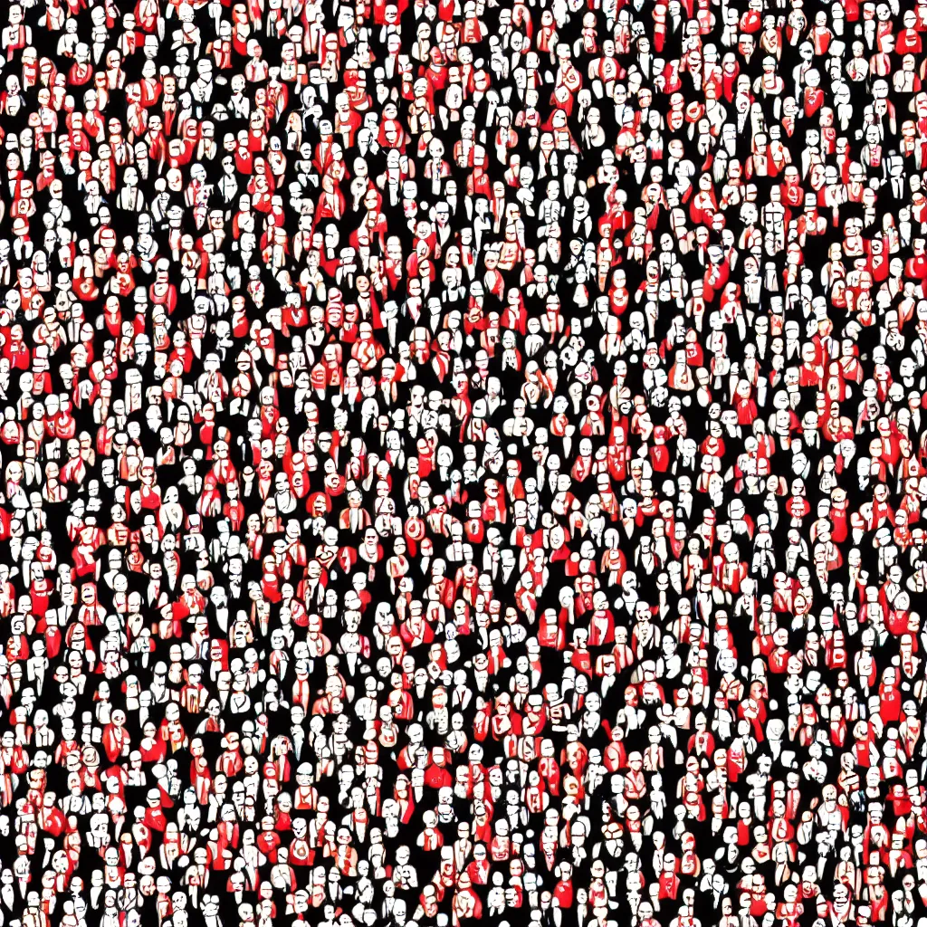 Image similar to a huge puzzle to find where's waldo