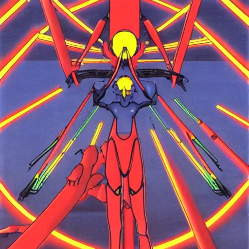 Image similar to neon genesis evangelion, by ando hiroshige