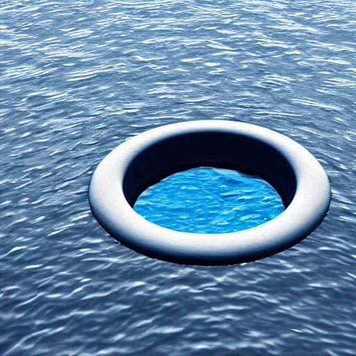 Image similar to CG render of water in the shape of a perfect circle floating in mid air