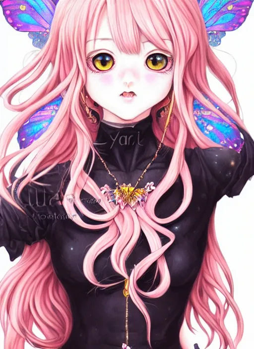 Prompt: dark fantastic mange beautiful cat girl stand in the sunshine, pink hair, rococo dress, symmetrical face, portrait, cute, fairy, by artgerm, mai yoneyama, takeshi obata, katsuhiro otomo, pixiv, detailed background, artstation, highly detailed, colorful, maximalist