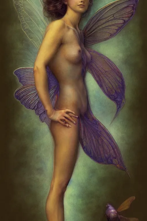 Image similar to full body portrait of a beautiful faerie, golden ratio, detailed, rainbowshift, by jean - baptiste monge and maxfield parrish and artgerm