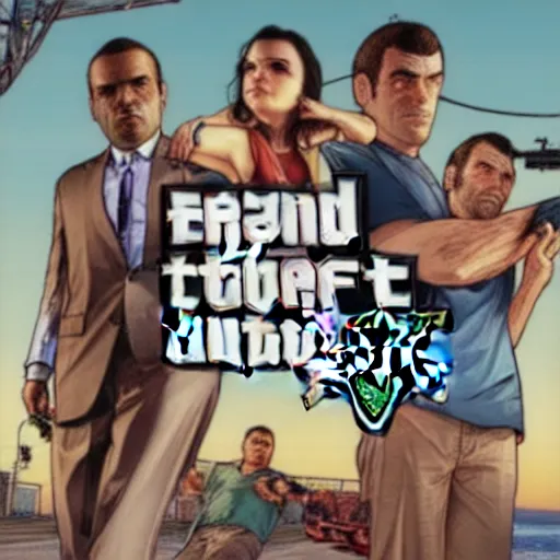 Image similar to three's company, gta 5 cover art