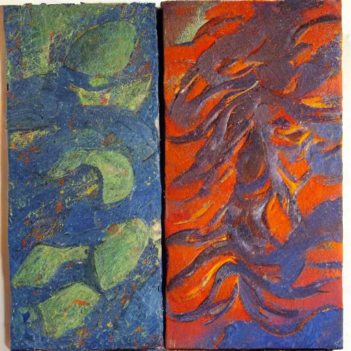 Image similar to oil paint impasto reliefs, an artwork by charles w. bartlett