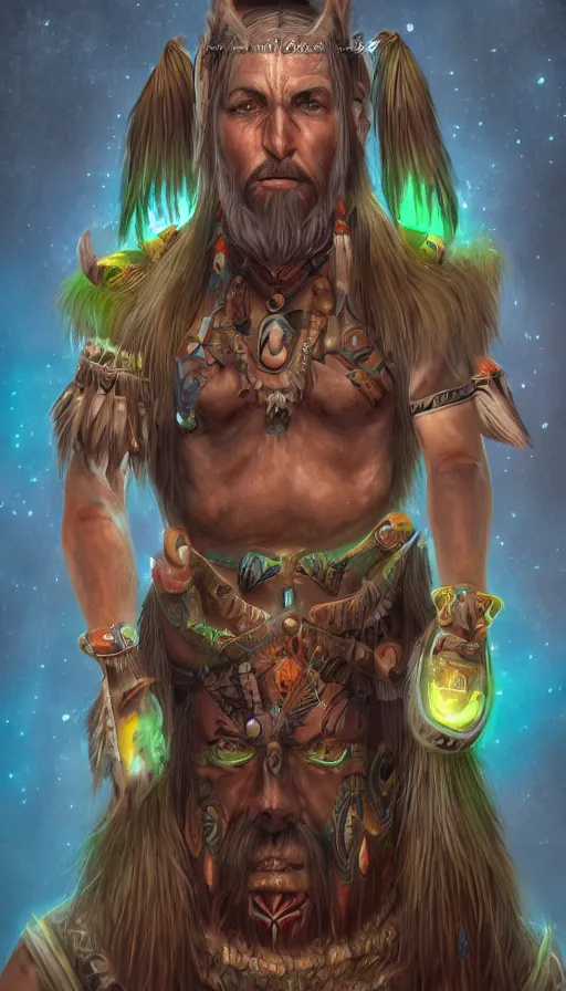 Image similar to portrait of a digital shaman, from wow