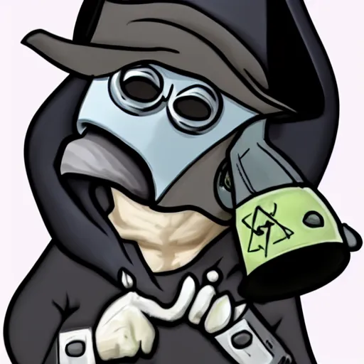 Prompt: plague doctor with tricorder