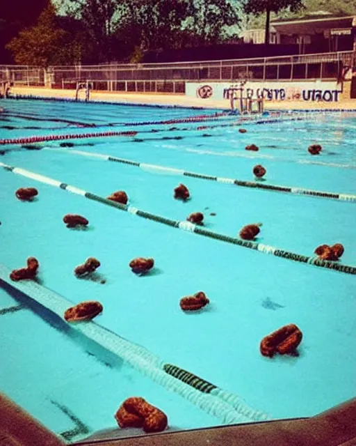 Prompt: wtf! is this poop on the public pool? hell nah can't have shit in detroit smh, instagram post, viral post, viral image, viral on instagram, viral on twitter, phone quality