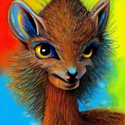 Image similar to a dik dik monster colorful, digital art, fantasy, funny, magic, trending on artstation, ultra detailed, professional illustration by Basil Gogos