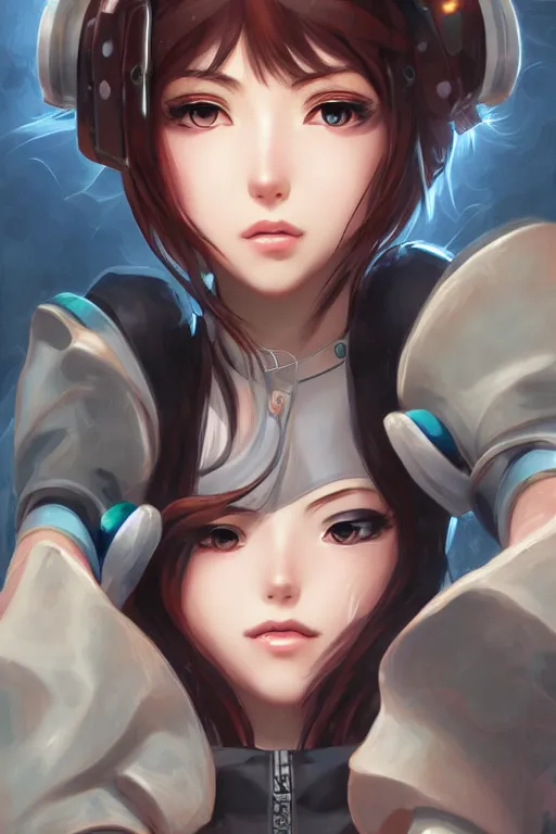 Image similar to hatsume mei, heroine, beautiful, detailed symmetrical close up portrait, intricate complexity, in the style of artgerm and ilya kuvshinov, magic the gathering art