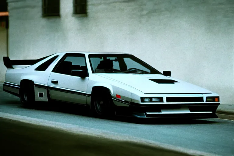 Image similar to 1985 Vector W8 Twin Turbo, city, movie still, speed, cinematic Eastman 5384 film