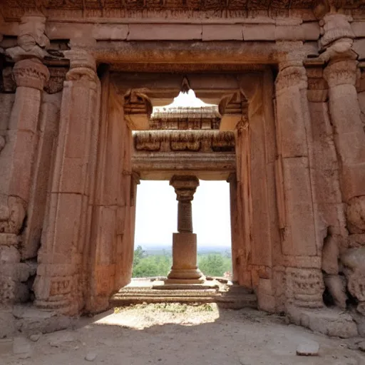 Image similar to a portal opening in a huge anciient indian temple