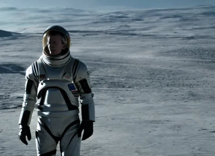 Image similar to film still of David Bowie as Cooper in Interstellar, 4k