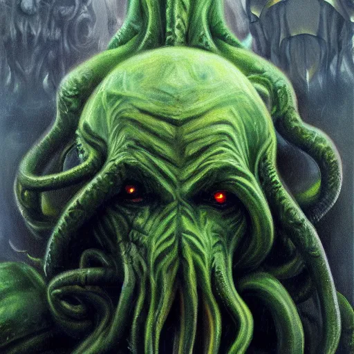 Image similar to Cthulhu, elden ring boss, matte painting, detailed, elden ring, oil on canvas