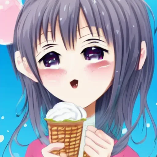 Image similar to anime girl with ice cream