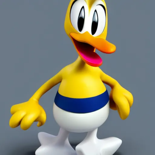 Image similar to ducktales donald duck, realistic, 3 d render, octane, toy