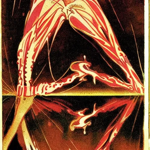 Prompt: anatomical illustration of fireworks, 1920s art deco, by Telemaco Signorini, vintage postcard