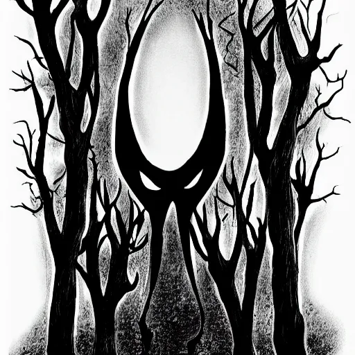 Image similar to rorsach inkblot slenderman ghost illustration by Dholl