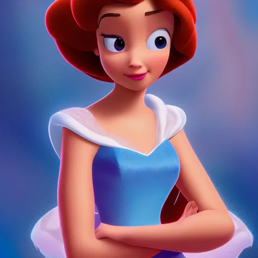 Image similar to portrait of a disney princess, pixar style , 4k , HD
