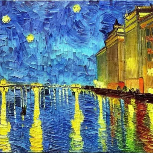 Image similar to rio de janeiro. van gogh style. oil painting.