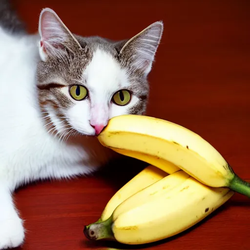 Image similar to cat eating banana