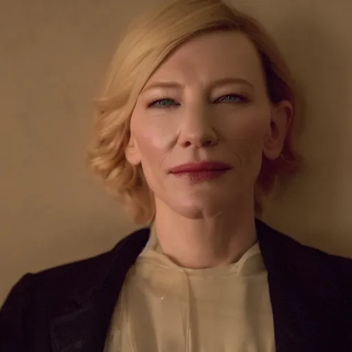 Image similar to portrait of cate blanchett in the style ok ukiyo-3