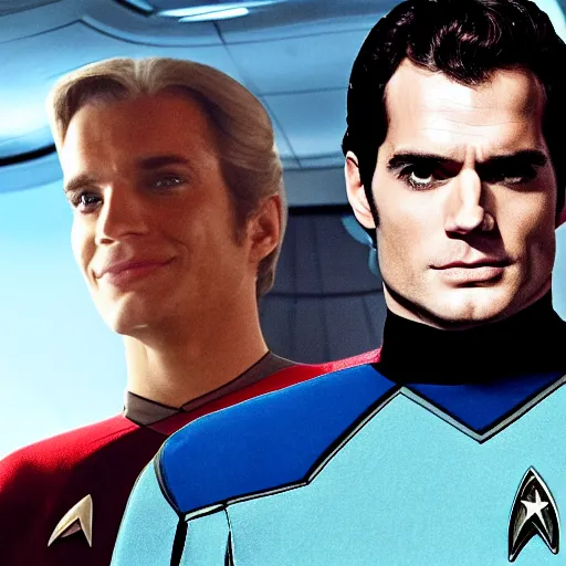 Prompt: Henry Cavill is the captain of the starship Enterprise in the new Star Trek movie