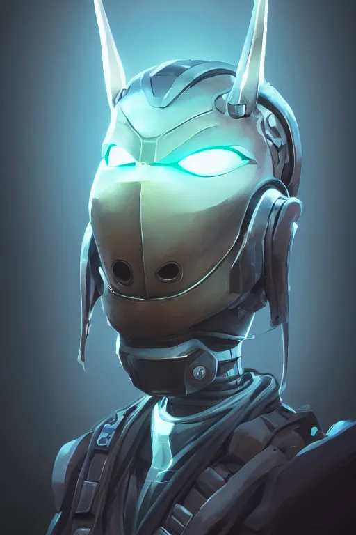 Image similar to epic mask helmet robot ninja portrait stylized as fornite style game design fanart by concept artist gervasio canda, behance hd by jesper ejsing, by rhads, makoto shinkai and lois van baarle, ilya kuvshinov, rossdraws global illumination radiating a glowing aura global illumination ray tracing hdr render in unreal engine 5