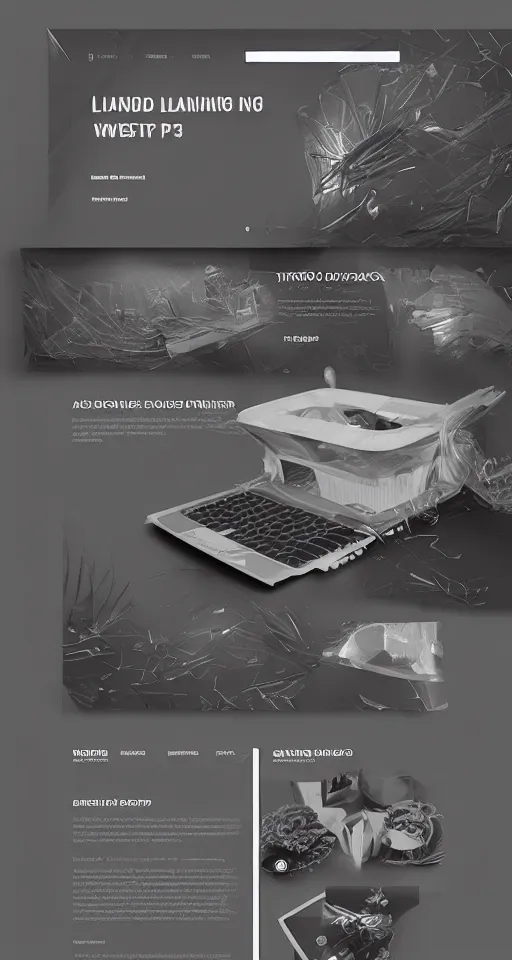 Image similar to landing page of a 3 d creative and experimental printing bussines, web design, concept, awwwards, experimental