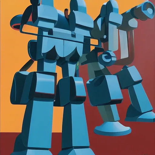 Prompt: a mecha robot in a favela by kenton nelson