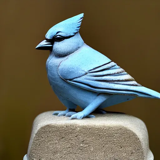 Image similar to stone statue of a bluejay