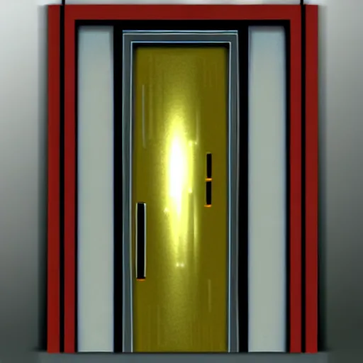 Image similar to hyper realistic art - deco sci - fi door