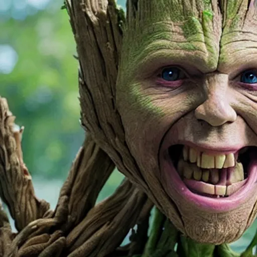 Image similar to film still of Gary Busey as Groot in Guardians of the Galaxy