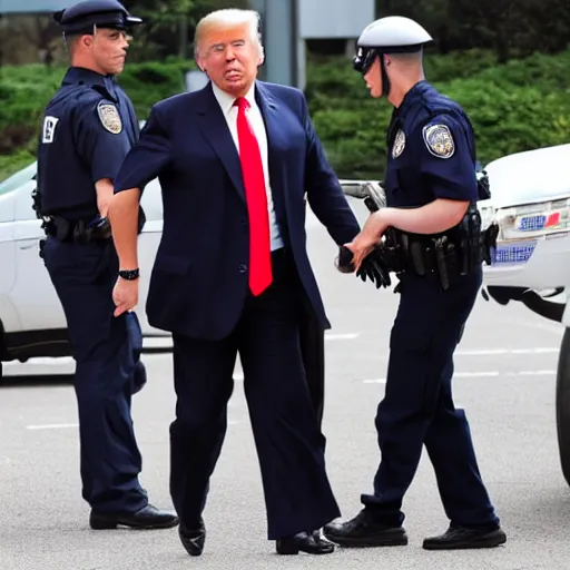 Prompt: Donald Trump getting arrested by the FBI