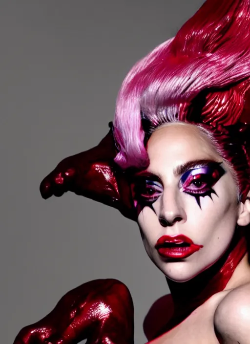 Image similar to lady gaga by nick knight, born this way, born this way album, red weapon 8 k s 3 5, cooke anamorphic / i lenses, highly detailed, cinematic lighting