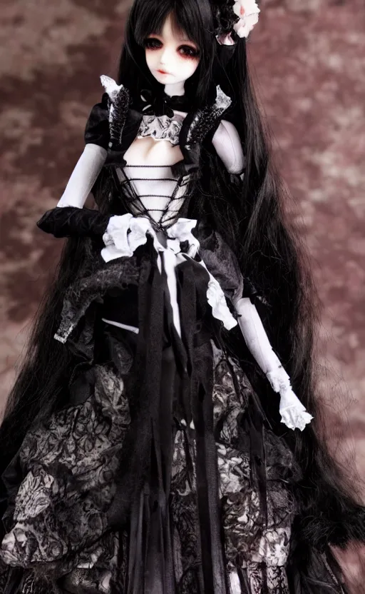 Image similar to dollfie in gothic dress