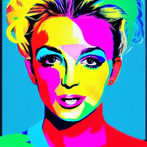 Prompt: rainbow britney spears. pop art