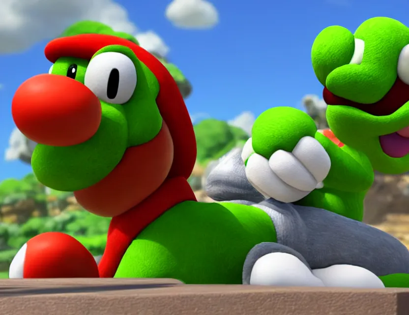 Image similar to portrait of yoshi from nintendo, head and torso, unreal engine